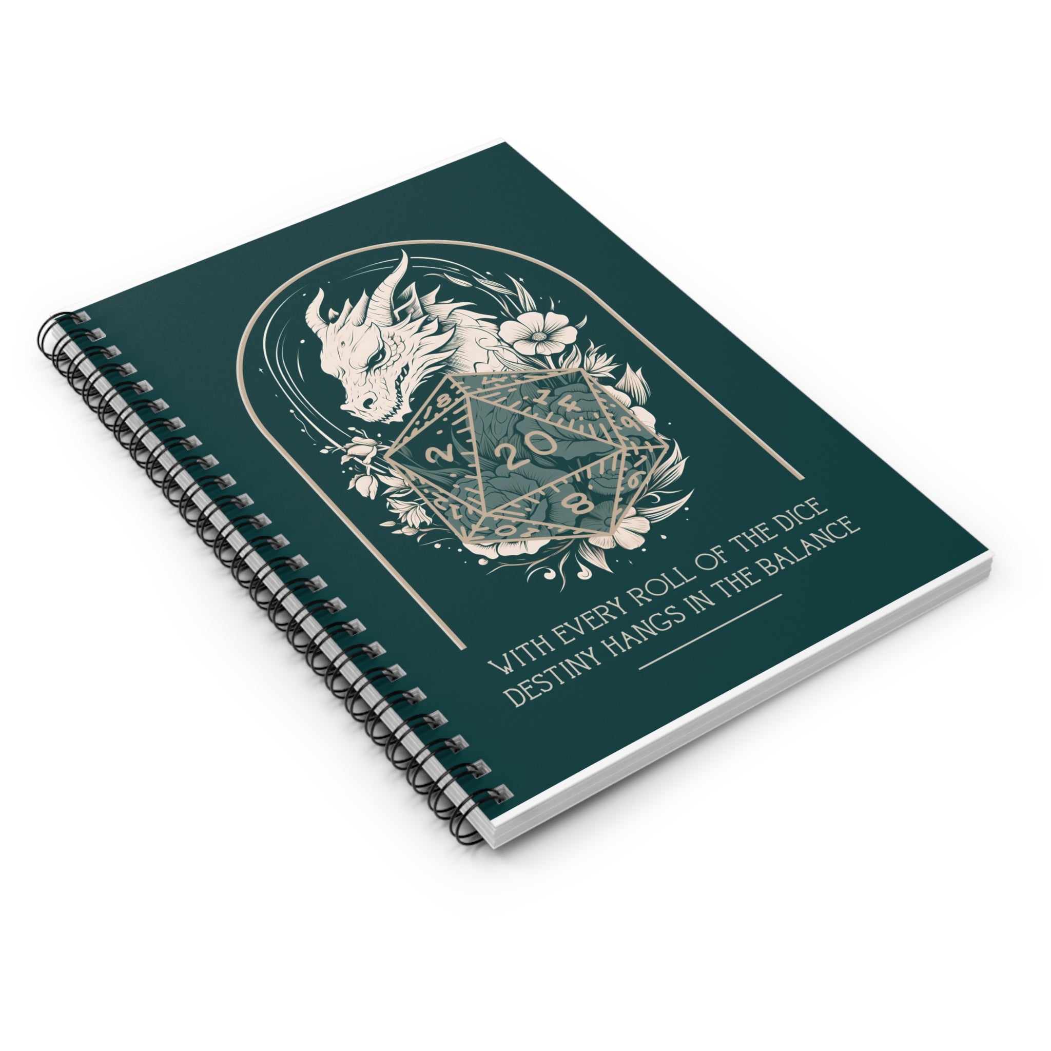 Dragon D20 DnD Spiral Notebook | Dungeons and Dragons Birthday Christmas Valentines Gifts