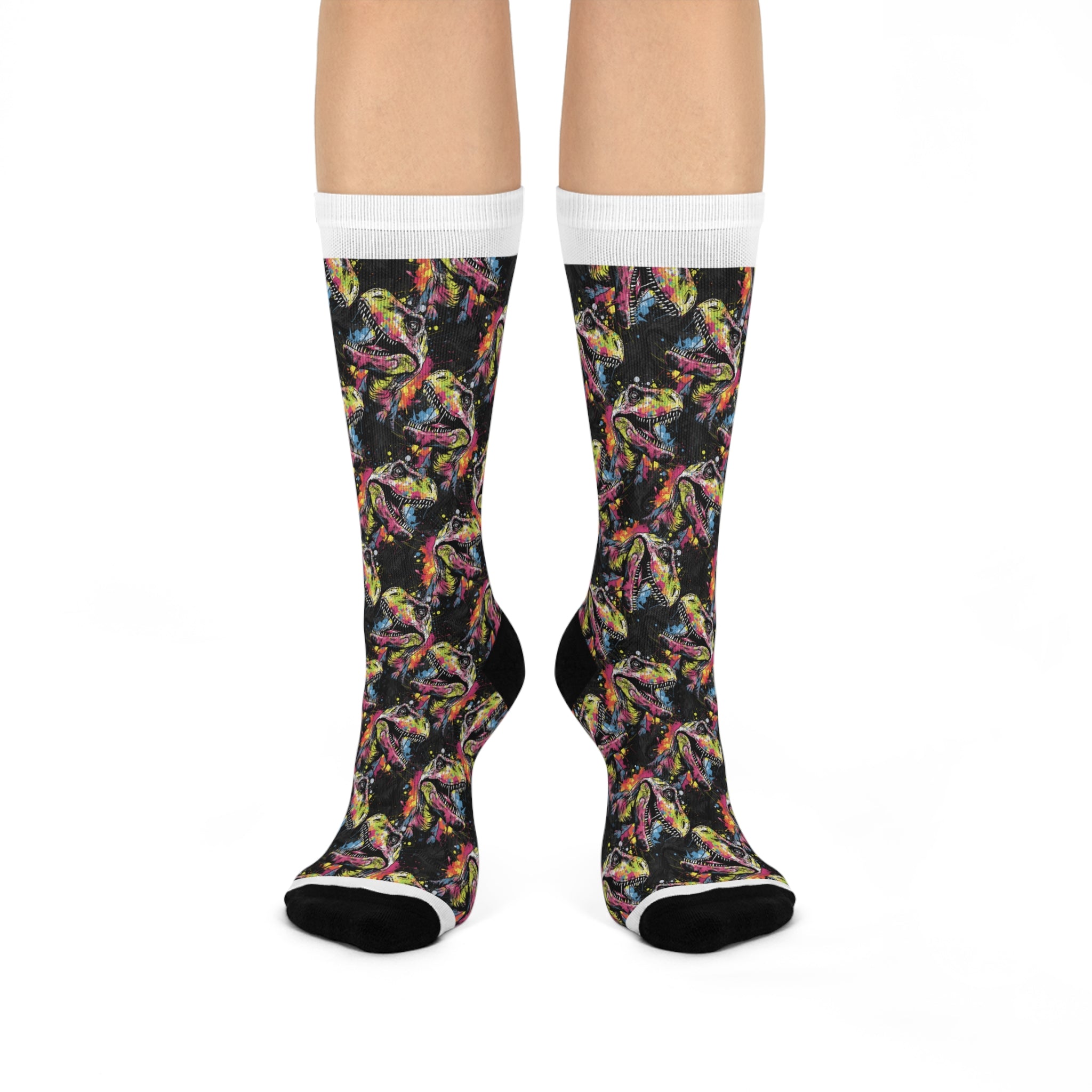 Dinosaur Patterned Crew Socks | Nerdy Patterned Socks