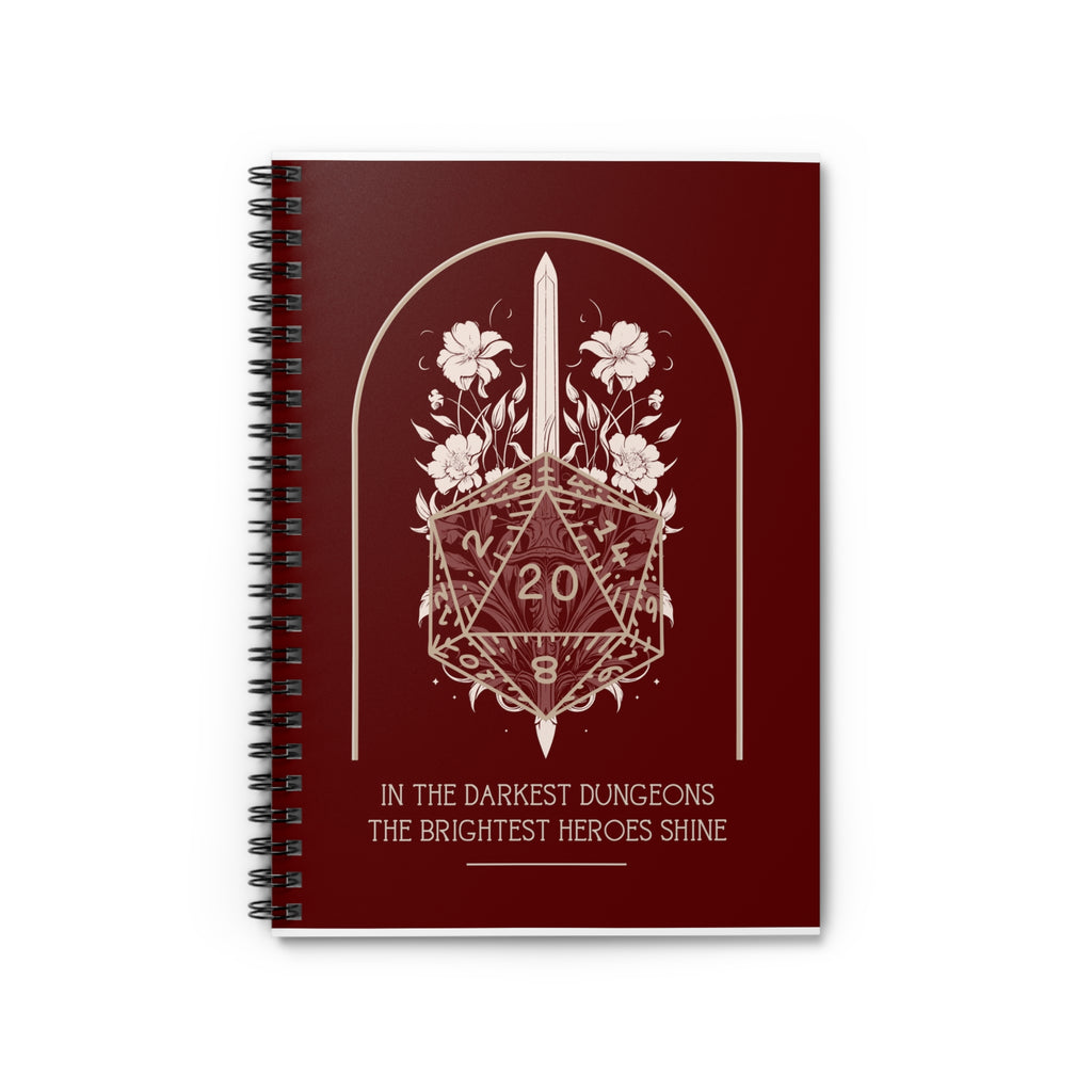 D20 DnD Spiral Notebook | Dungeons and Dragons Birthday Christmas Valentines Gifts