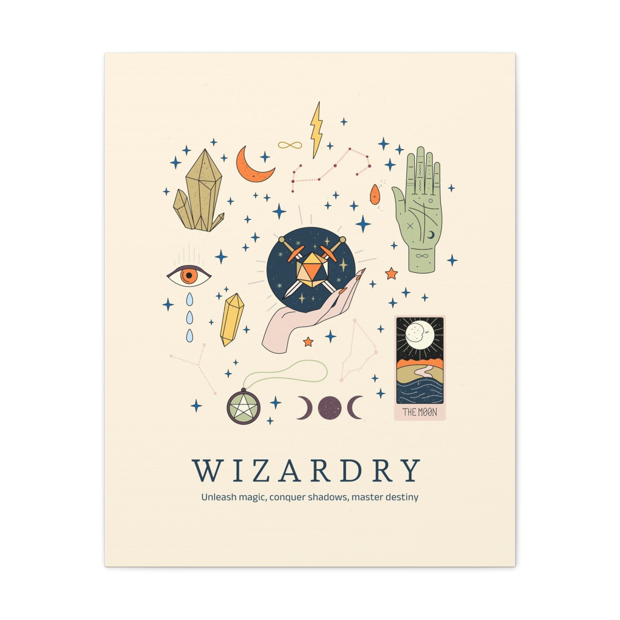 DnD Wizardry Wall Art | Dungeons and Dragons Poster, DnD Gifts, D20 Prints, DnD Wall Decor for Game