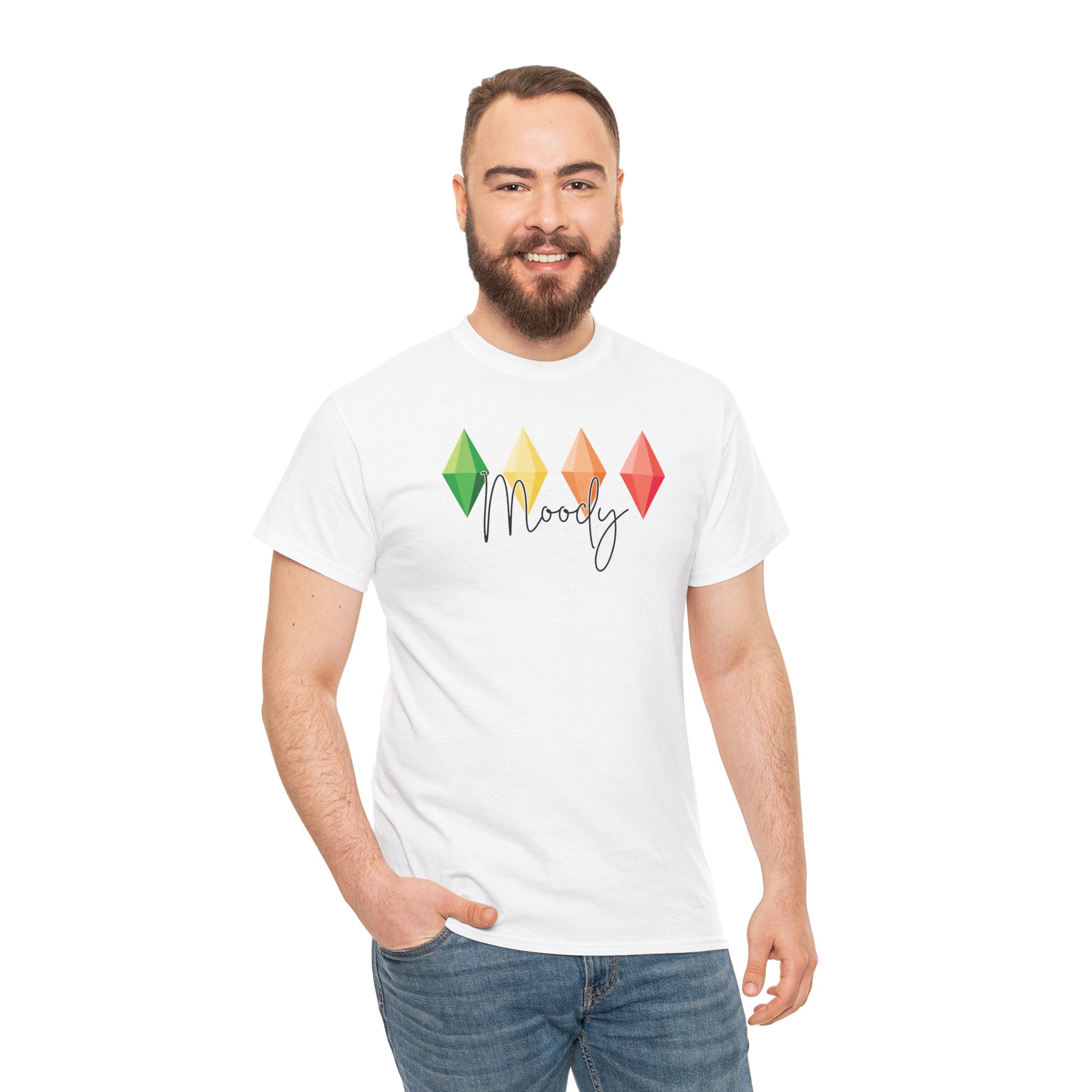 Moody Sims-Inspired Tee | Colorful Plumbob Sims Video Game Graphic T-Shirt