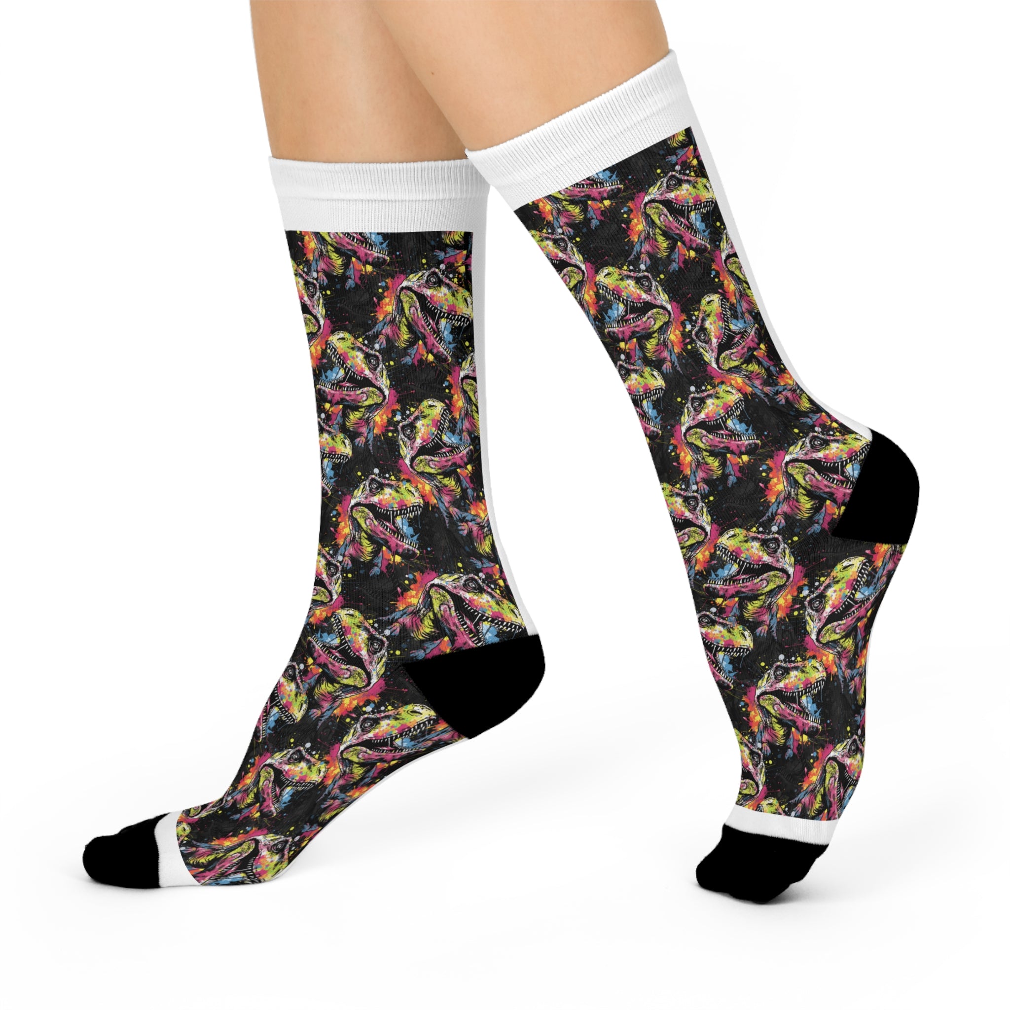 Dinosaur Patterned Crew Socks | Nerdy Patterned Socks