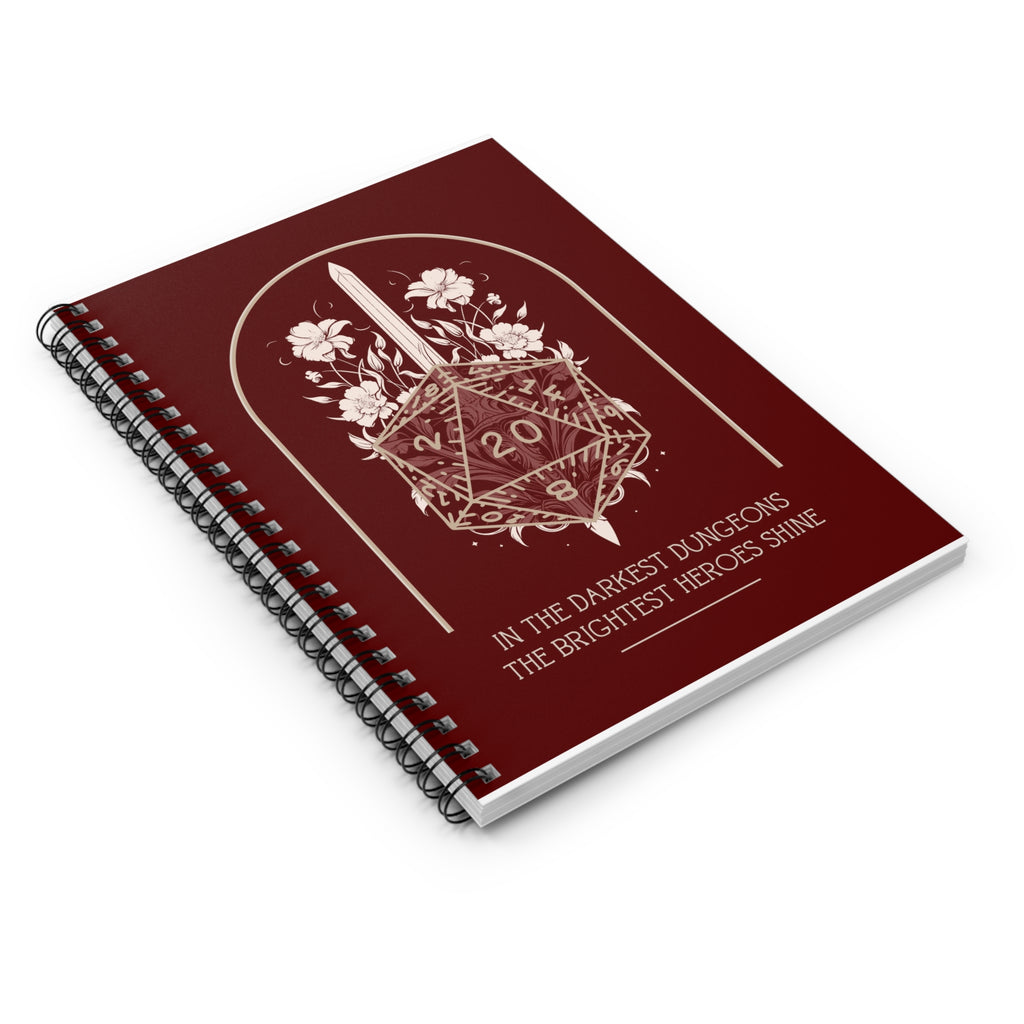 D20 DnD Spiral Notebook | Dungeons and Dragons Birthday Christmas Valentines Gifts