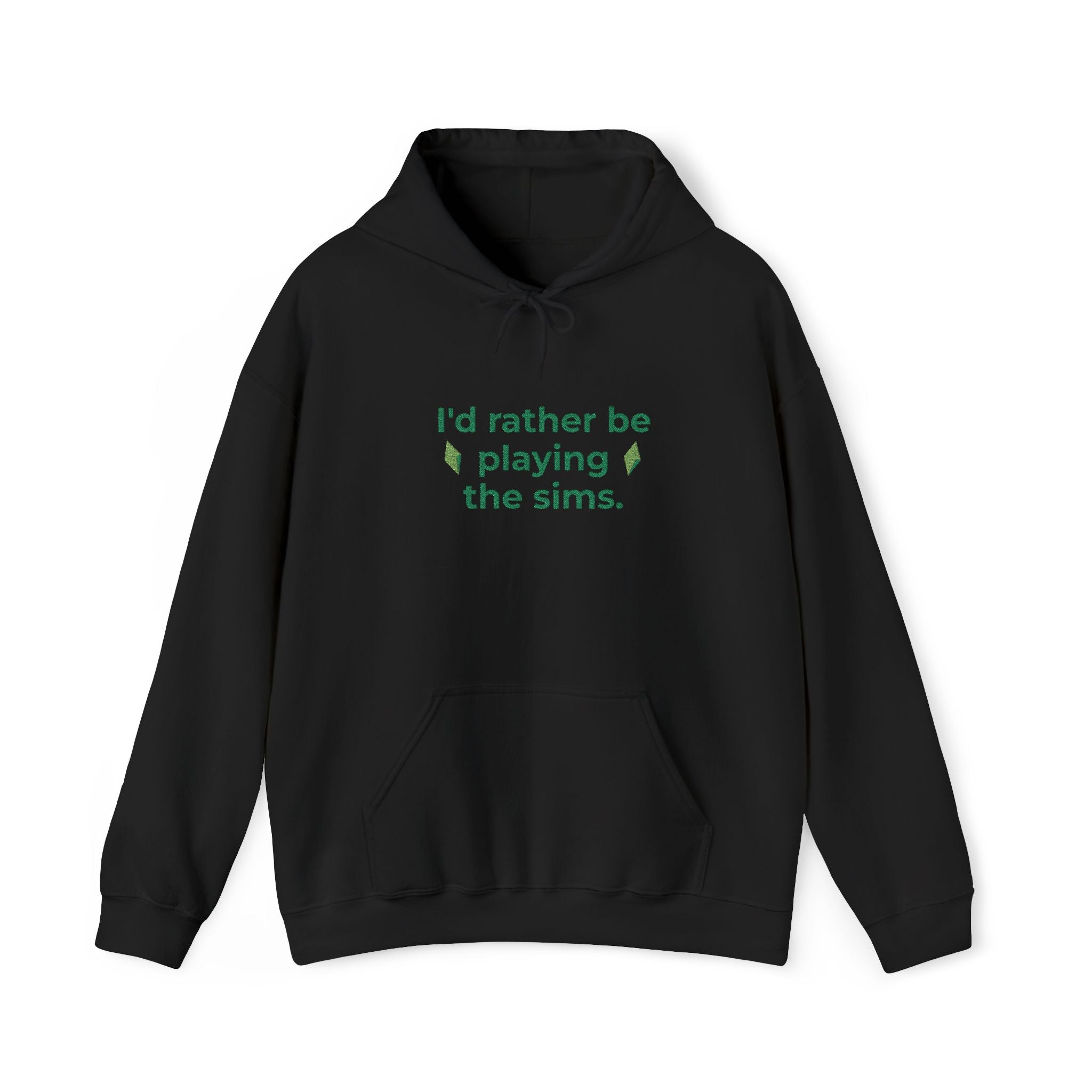 Sims Gamer Embroidered Hoodie | "I'd Rather Be Playing The Sims" Casual Video Game Sweatshirt