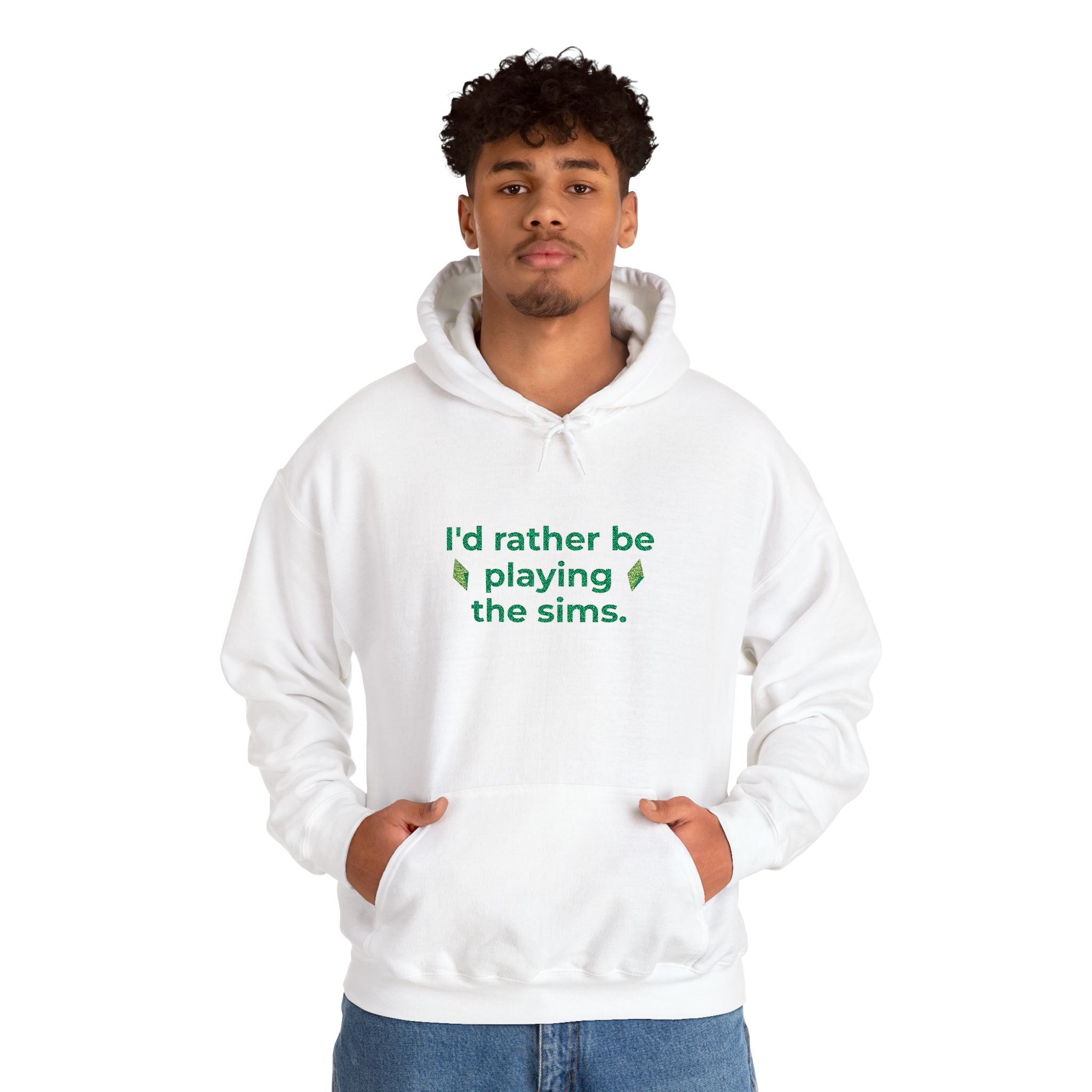 Sims Gamer Embroidered Hoodie | "I'd Rather Be Playing The Sims" Casual Video Game Sweatshirt