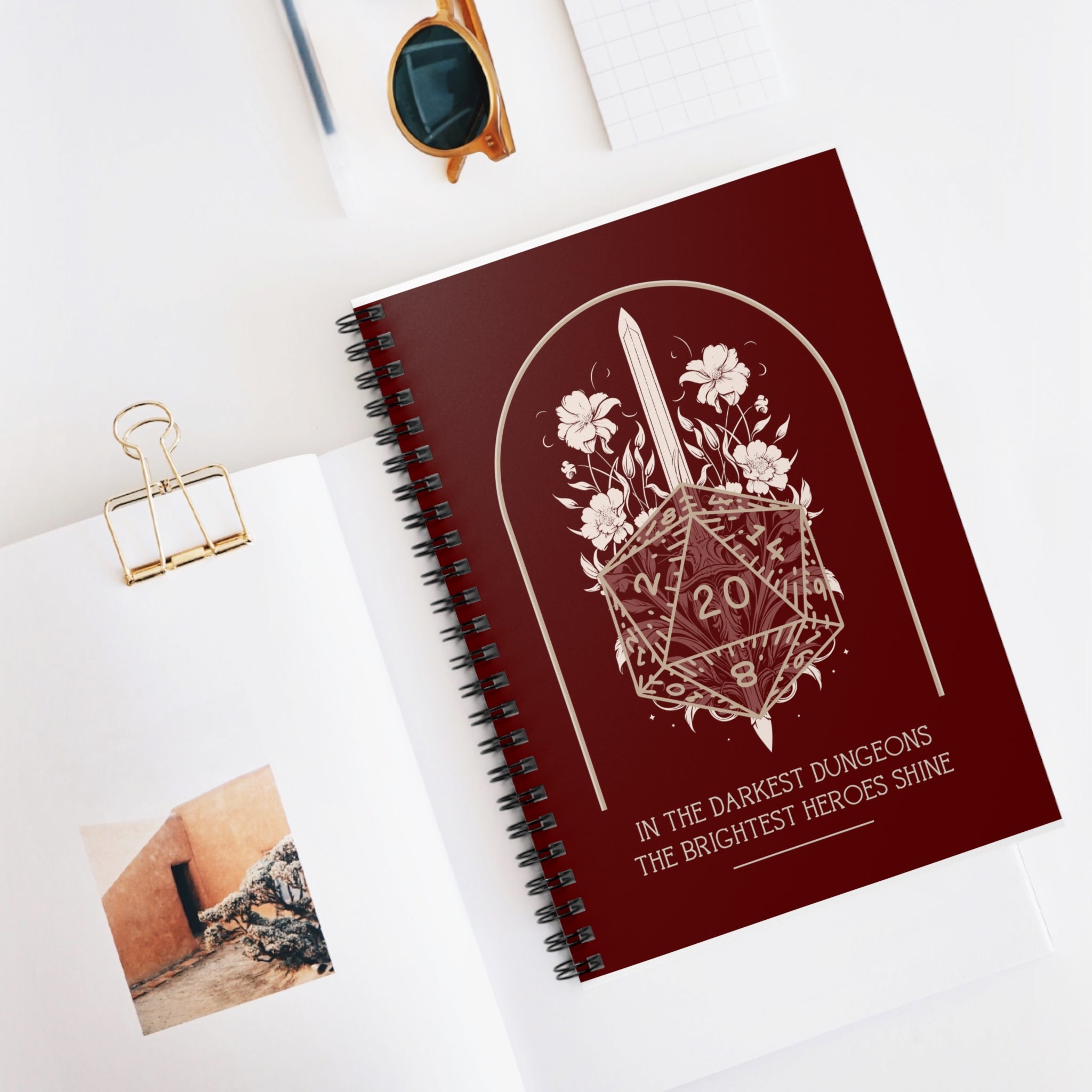D20 DnD Spiral Notebook | Dungeons and Dragons Birthday Christmas Valentines Gifts
