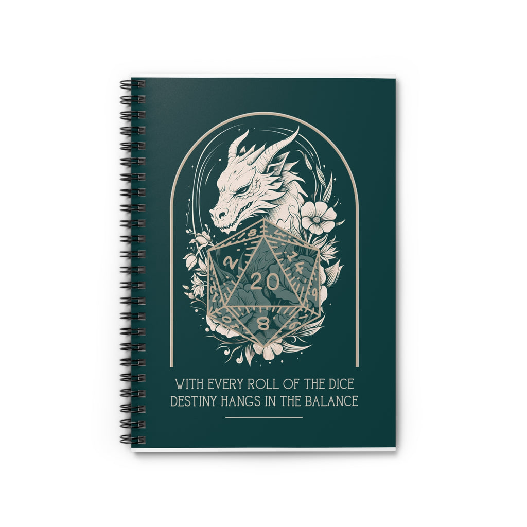 Dragon D20 DnD Spiral Notebook | Dungeons and Dragons Birthday Christmas Valentines Gifts