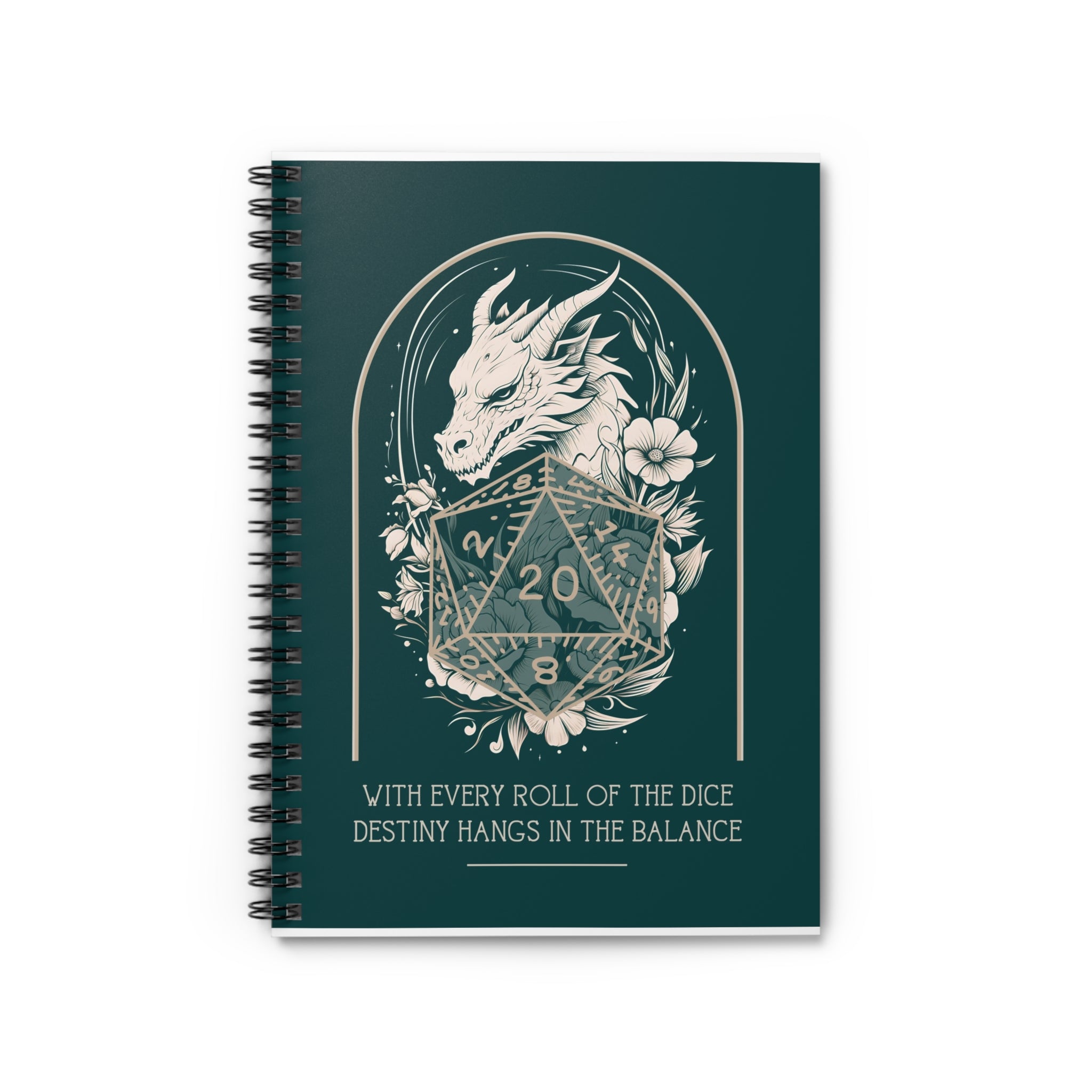 Dragon D20 DnD Spiral Notebook | Dungeons and Dragons Birthday Christmas Valentines Gifts