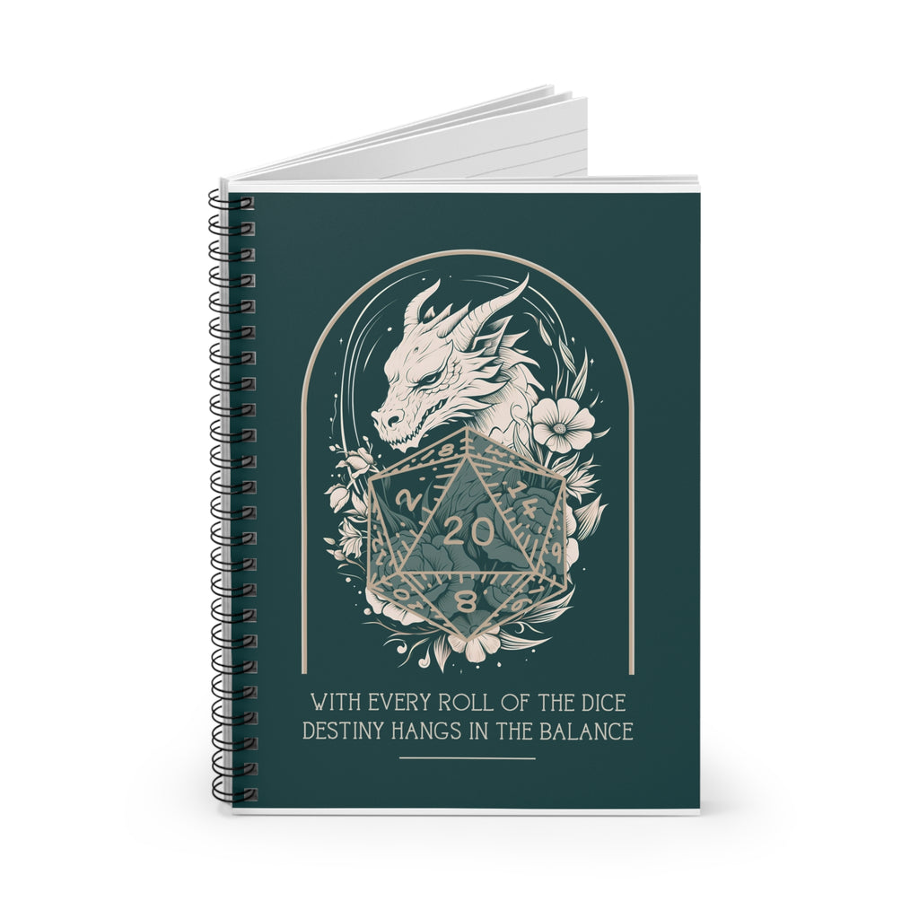 Dragon D20 DnD Spiral Notebook | Dungeons and Dragons Birthday Christmas Valentines Gifts