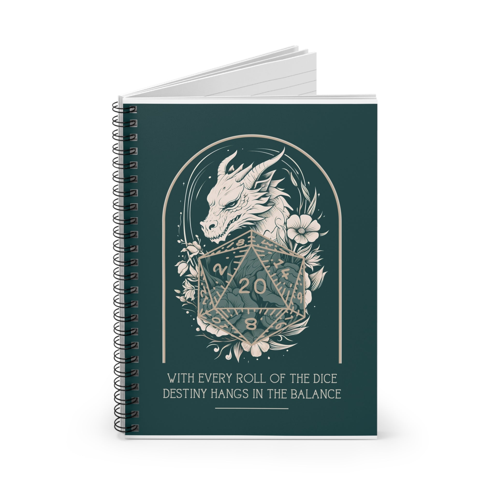 Dragon D20 DnD Spiral Notebook | Dungeons and Dragons Birthday Christmas Valentines Gifts