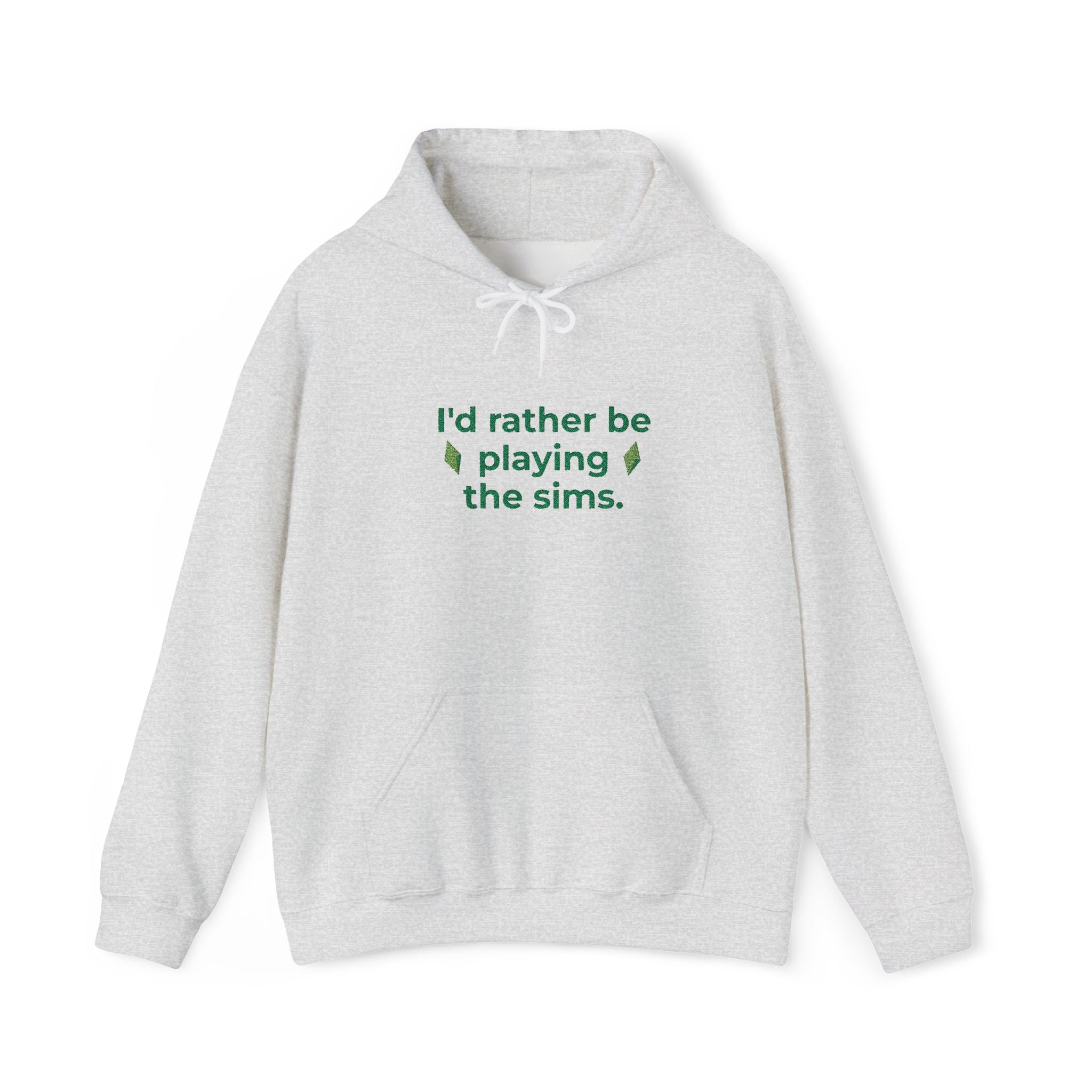 Sims Gamer Embroidered Hoodie | "I'd Rather Be Playing The Sims" Casual Video Game Sweatshirt