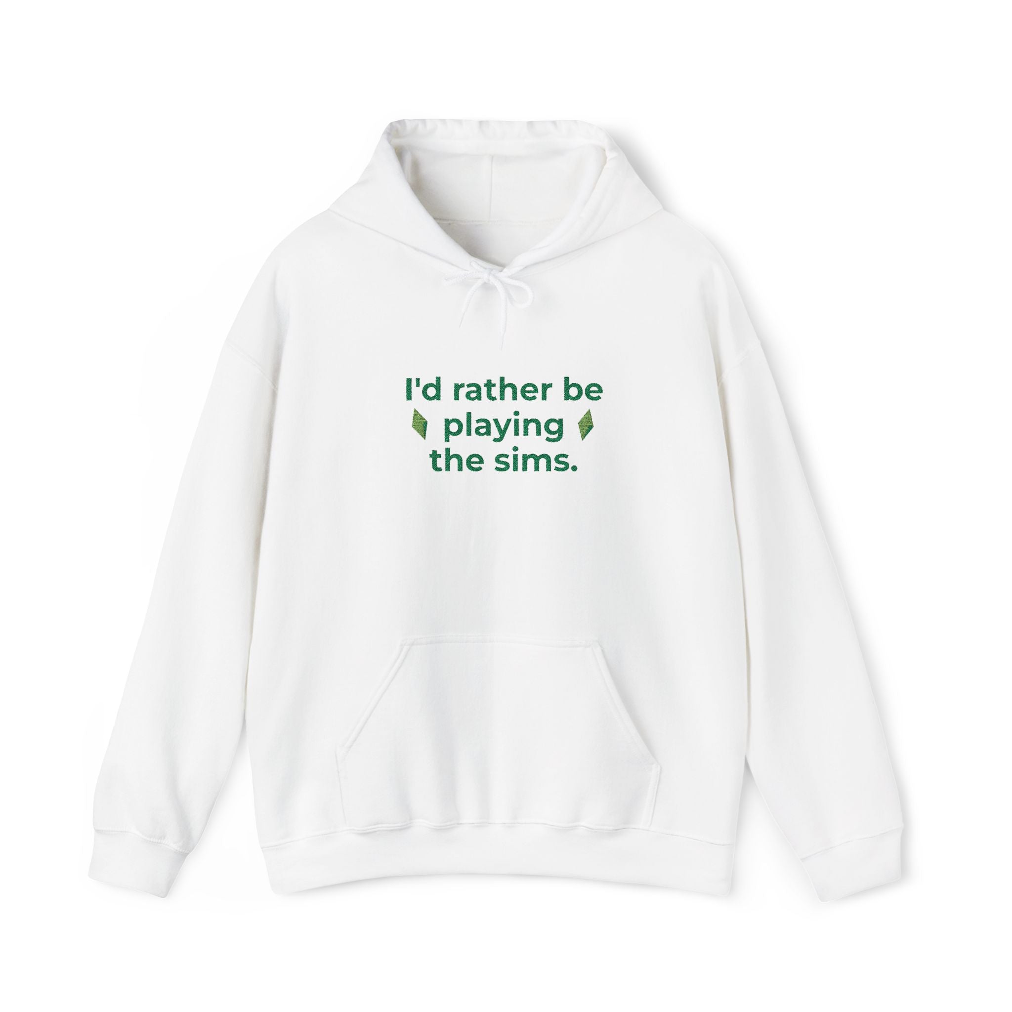 Sims Gamer Embroidered Hoodie | "I'd Rather Be Playing The Sims" Casual Video Game Sweatshirt